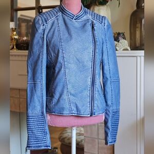 Legend World Wide faux leather biker style jacket. Size Large.
